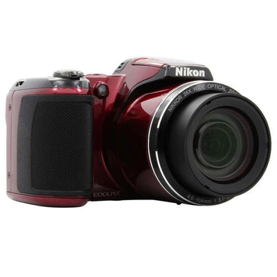 CoolPix L810 Bridge-Kamera - Rot + Nikon Nikkor 26-fach optischer Weitwinkel-Zoom ED VR 4,0-104 mm f/3,1-5,9
