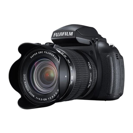 FinePix HS30EXR Bridge-Kamera – Schwarz + Fujifilm Super EBC Fujinon Objektiv 30X Zoom 24–720mm f/2.8–5.6