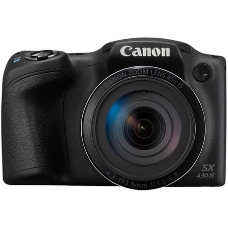 PowerShot SX430 IS Kompaktkamera – Schwarz + Canon Zoomobjektiv 45x IS 4,3–193,5 mm f/3,5–6,8