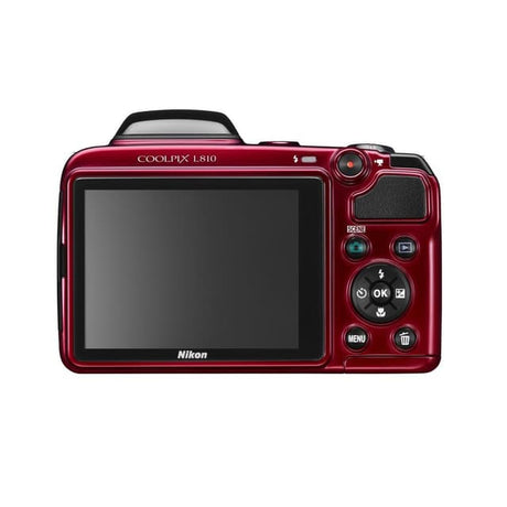 CoolPix L810 Bridge-Kamera - Rot + Nikon Nikkor 26-fach optischer Weitwinkel-Zoom ED VR 4,0-104 mm f/3,1-5,9