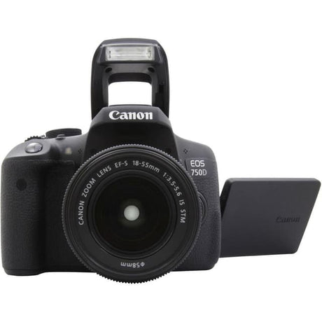 EOS 750D Spiegelreflexkamera – Schwarz + Canon Zoom-Objektiv EF-S 18-55mm f/3.5-5.6 IS STM