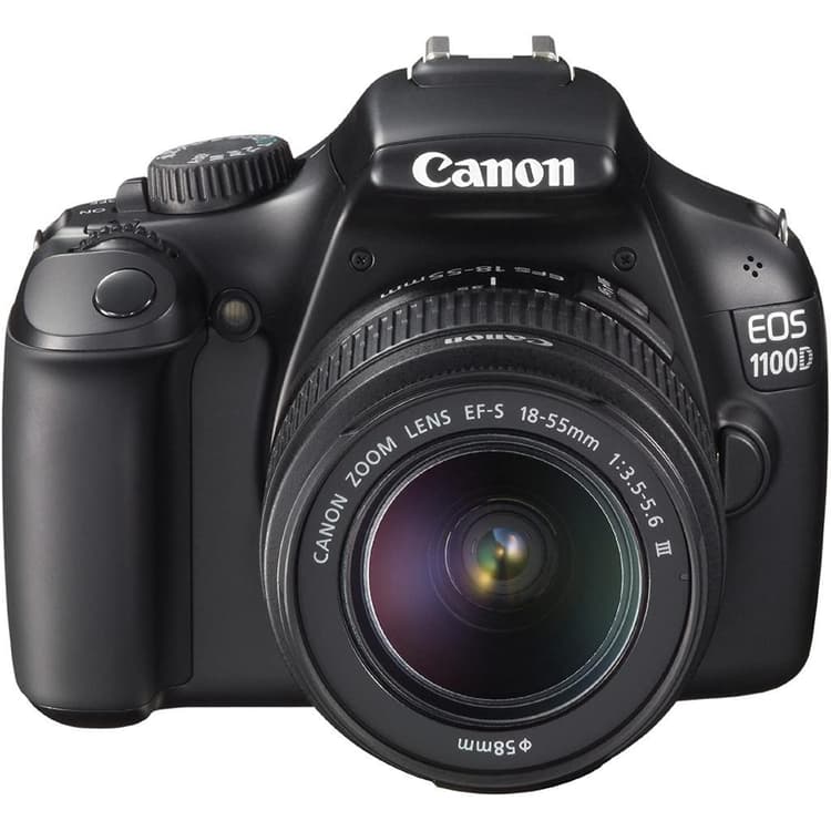 Canon EOS 1100D Spiegelreflexkamera - Schwarz + Canon EF-S 18-55 mm f/3.5-5.6 III Objektiv · Hauptbild