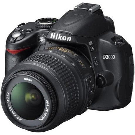 Nikon D3000 DSLR - Schwarz + 18-55mm + 55-200mm Objektiv-Set