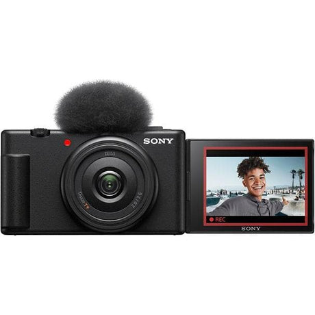 ZV-1F Kompaktkamera – Schwarz + Sony Tessar AF f/2-f/7.6mm f/2