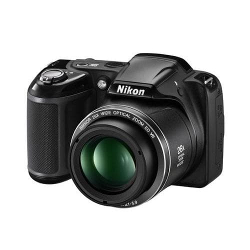 Coolpix L320 Kompaktkamera – Schwarz + Nikon Nikkor 26-fach optischer Weitwinkelzoom ED VR 22,5–585 mm f/3,1–5,9 · Hauptbild