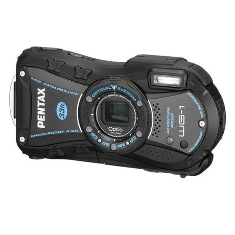Compactkamera Option WG-1 – Schwarz/Grau + Pentax 5x Zoom 28–140 mm f/3.5
