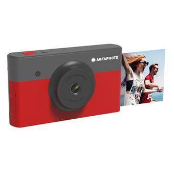 Realipix Mini S Sofortbildkamera - Schwarz/Rot + Agfaphoto 25,4 mm f/2,2 Objektiv