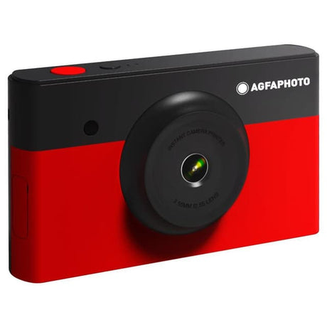 Realipix Mini S Sofortbildkamera - Schwarz/Rot + Agfaphoto 25,4 mm f/2,2 Objektiv