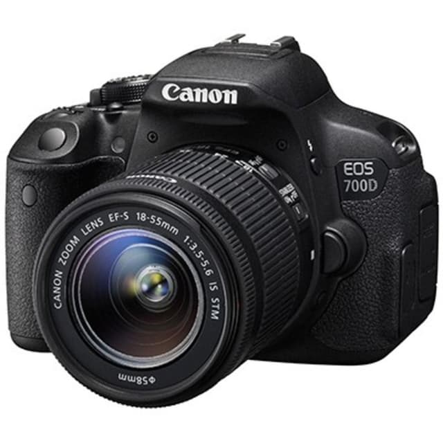 EOS 700D SLR – Schwarz + Canon EF-S 18-55mm f/3.5-5.6 IS STM f/3.5-5.6 · Hauptbild