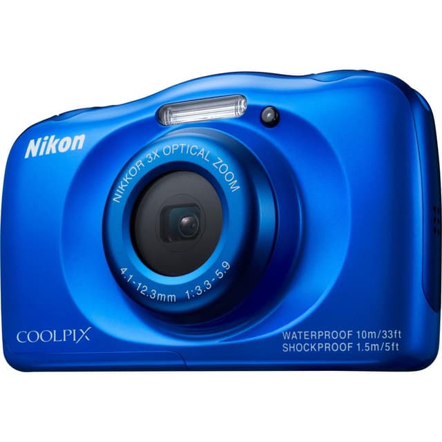 Coolpix S33 Kompaktkamera – Blau + Nikon Nikkor 30-90mm f/3.3-5.9 Zoomobjektiv · Hauptbild