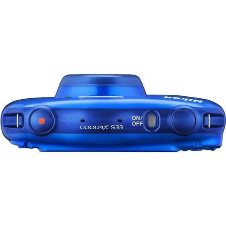 Coolpix S33 Kompaktkamera – Blau + Nikon Nikkor 30-90mm f/3.3-5.9 Zoomobjektiv