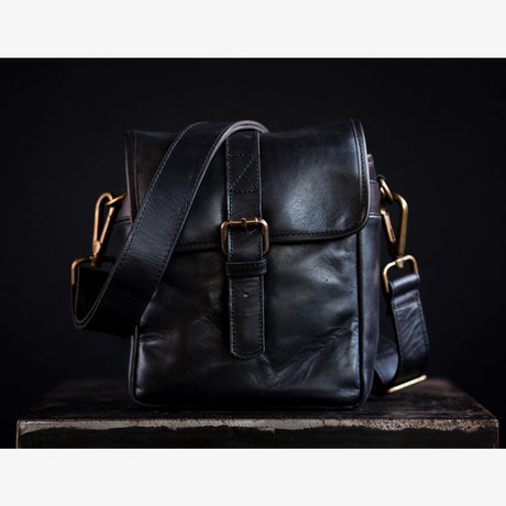 Berlin Black Leder Kameratasche