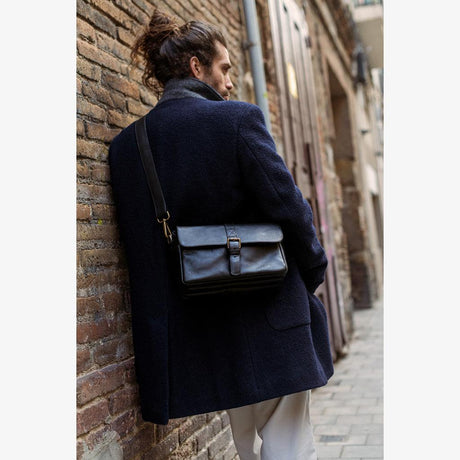 Paris Black Leather Camera Bag