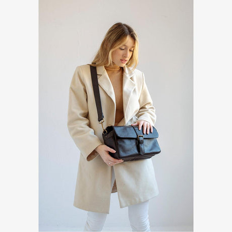 Paris Black Leather Camera Bag