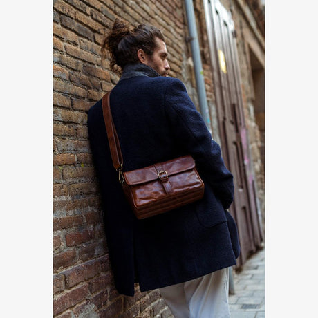 Paris Cognac Leder Kameratasche