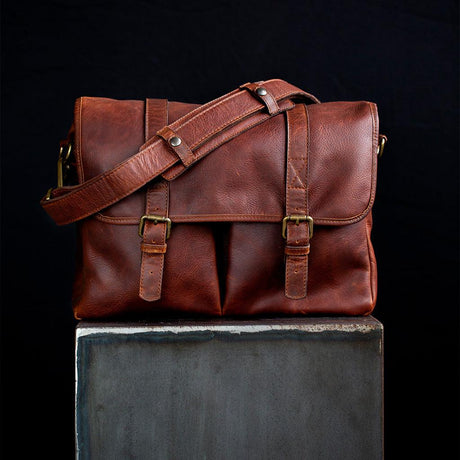 Roma Cognac Leder Kameratasche