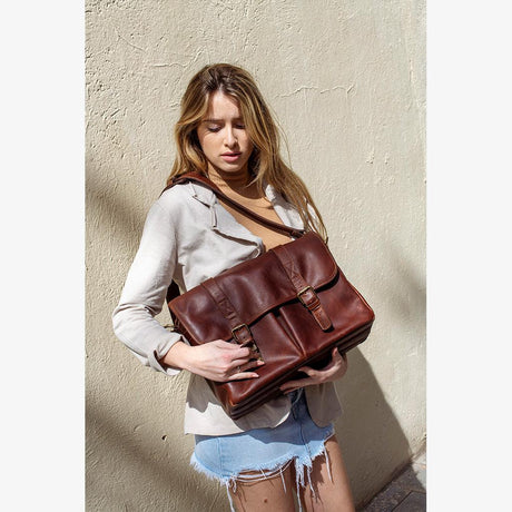 Roma Cognac Leder Kameratasche