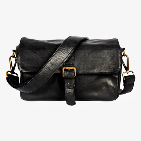 Paris Black Leather Camera Bag