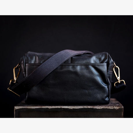 Paris Black Waxed Canvas Kameratasche