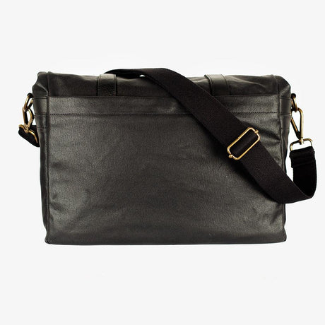 Here's the translation:

**Roma Black Waxed Canvas Kameratasche**