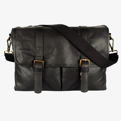 Here's the translation:

**Roma Black Waxed Canvas Kameratasche**