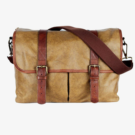 **Roma Olive Green Waxed Canvas Camera Bag**