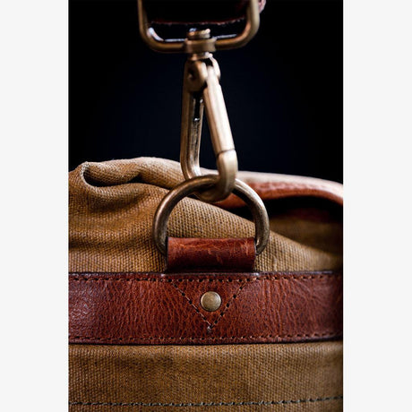 **Roma Olive Green Waxed Canvas Camera Bag**