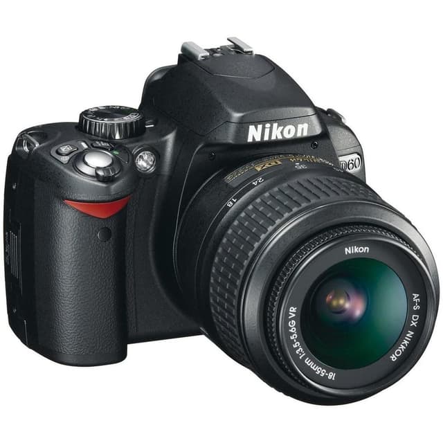 D60 SLR - Black + Nikon AF-S DX Nikkor 18-55 mm f/3.5-5.6G VR f/3.5-5.6G de segunda mano en Camera Market