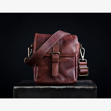 Berlin Cognac Leder Kameratasche