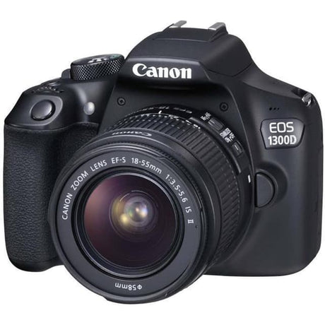 EOS 1300D SLR - Schwarz + Canon EF-S 18-55mm f/3.5-5.6 IS II Objektiv