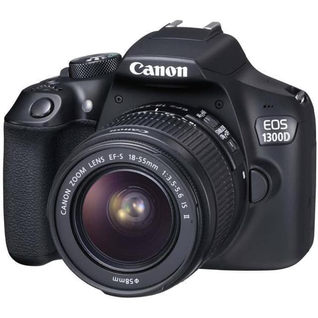 EOS 1300D SLR - Black + Canon Canon EF-S 18-55mm f/3.5-5.6 IS II f/3.5-5.6 de segunda mano en Camera Market