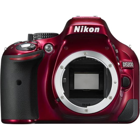 Nikon D5200 Spiegelreflexkamera - Rot + Nikon AF-S DX Nikkor 18-55 mm f/3.5-5.6G IF-ED VR Objektiv