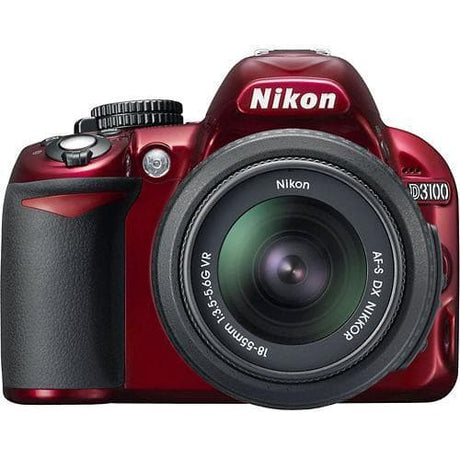 Nikon D3100 Spiegelreflexkamera - Rot + Nikon AF-S DX Nikkor 18-55mm f/3.5-5.6G VR